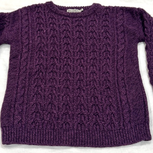 Blarney Woollen Mills Other - Purple Cable Knit Kids Sweater